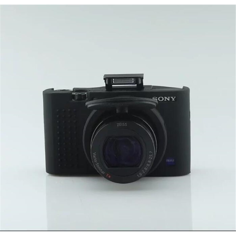 Soft Silicone Case with Camera Lens Cap for Sony RX100 III/IV/V M3 M4 M5 - Black-3