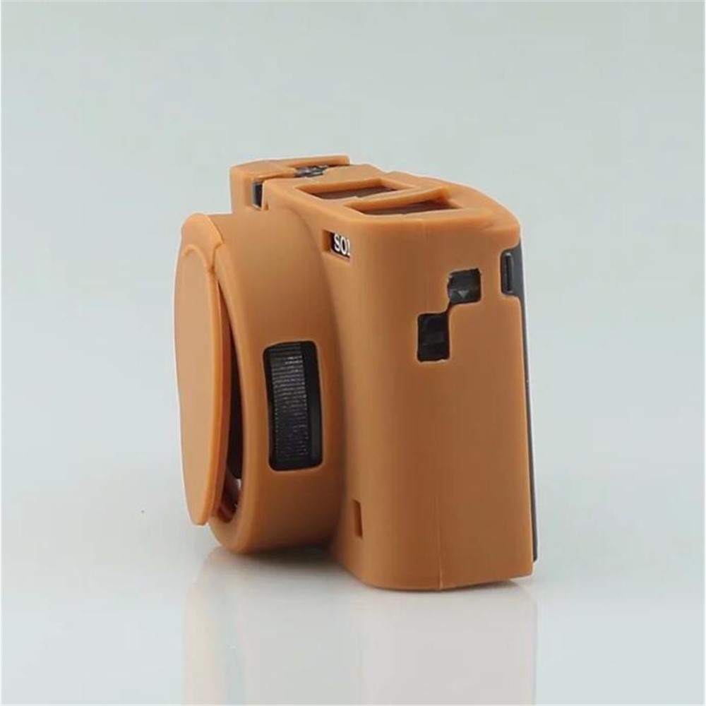 Soft Silicone Protective Shell with Camera Lens Cap for Sony RX100 III/IV/V M3 M4 M5 - Brown-11