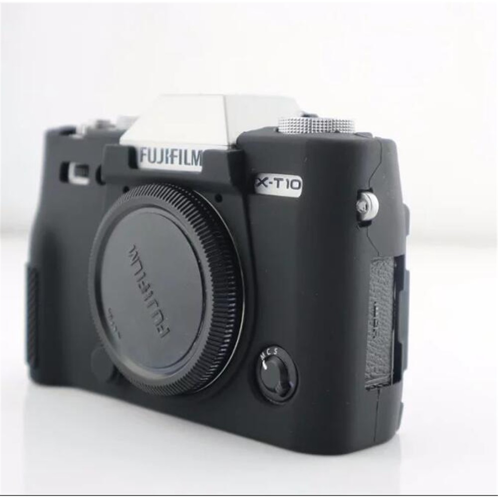 Capa De Invólucro De Silicone Macio Para Fujifilm X-T10 - Preto-4