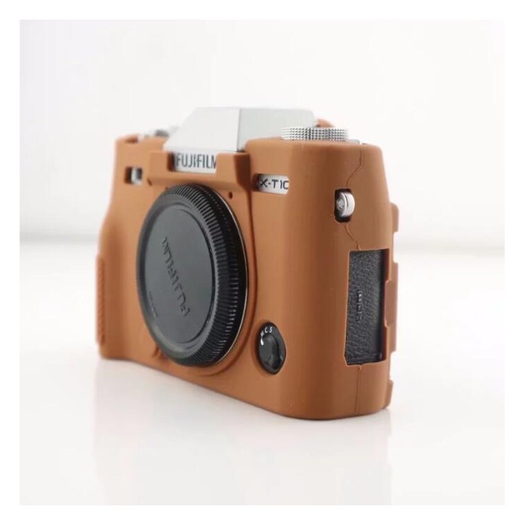 Soft Silicone Protective Shell for Fujifilm X-T10 - Brown-3