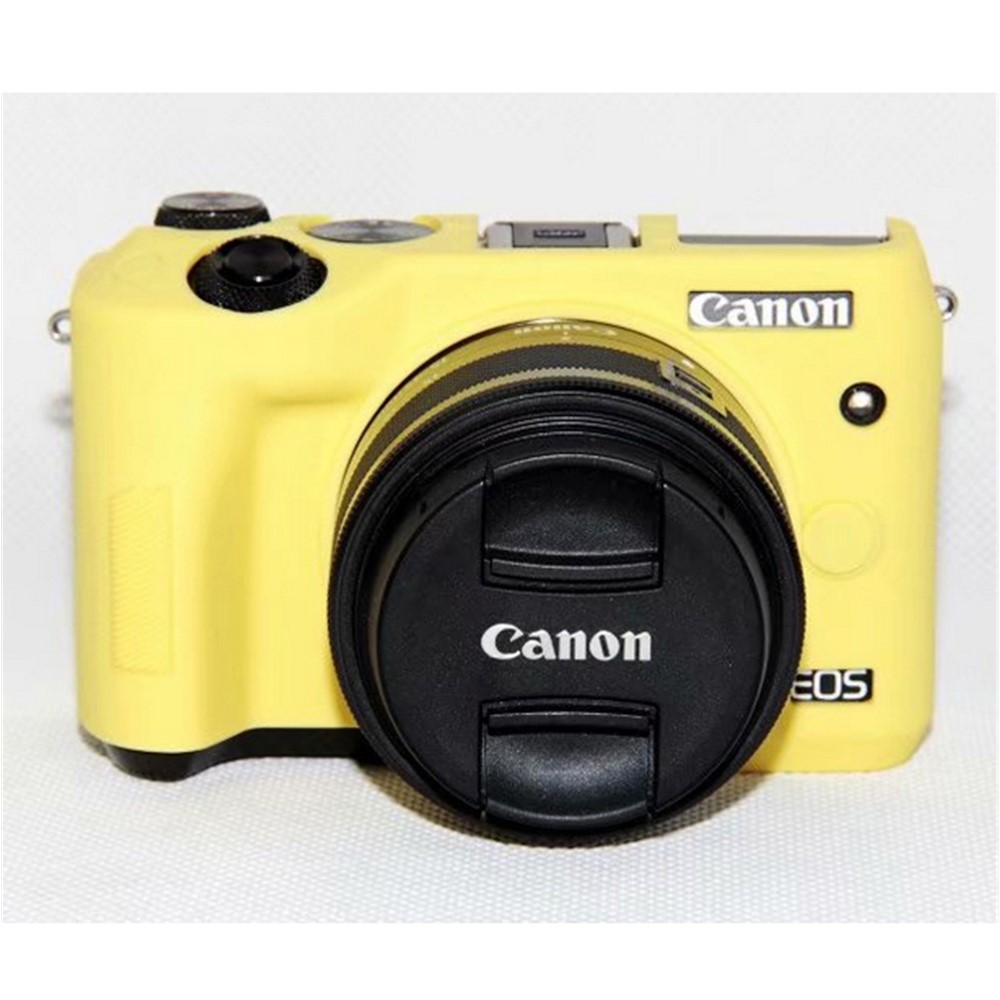 Flexible Silicone Protector Cover Case for Canon EOS M6 - Yellow-1