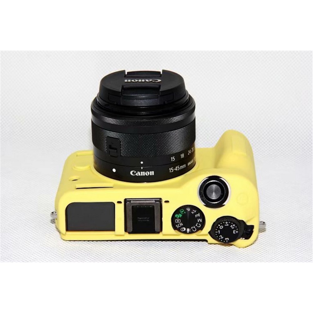 Flexible Silicone Protector Cover Case for Canon EOS M6 - Yellow-3