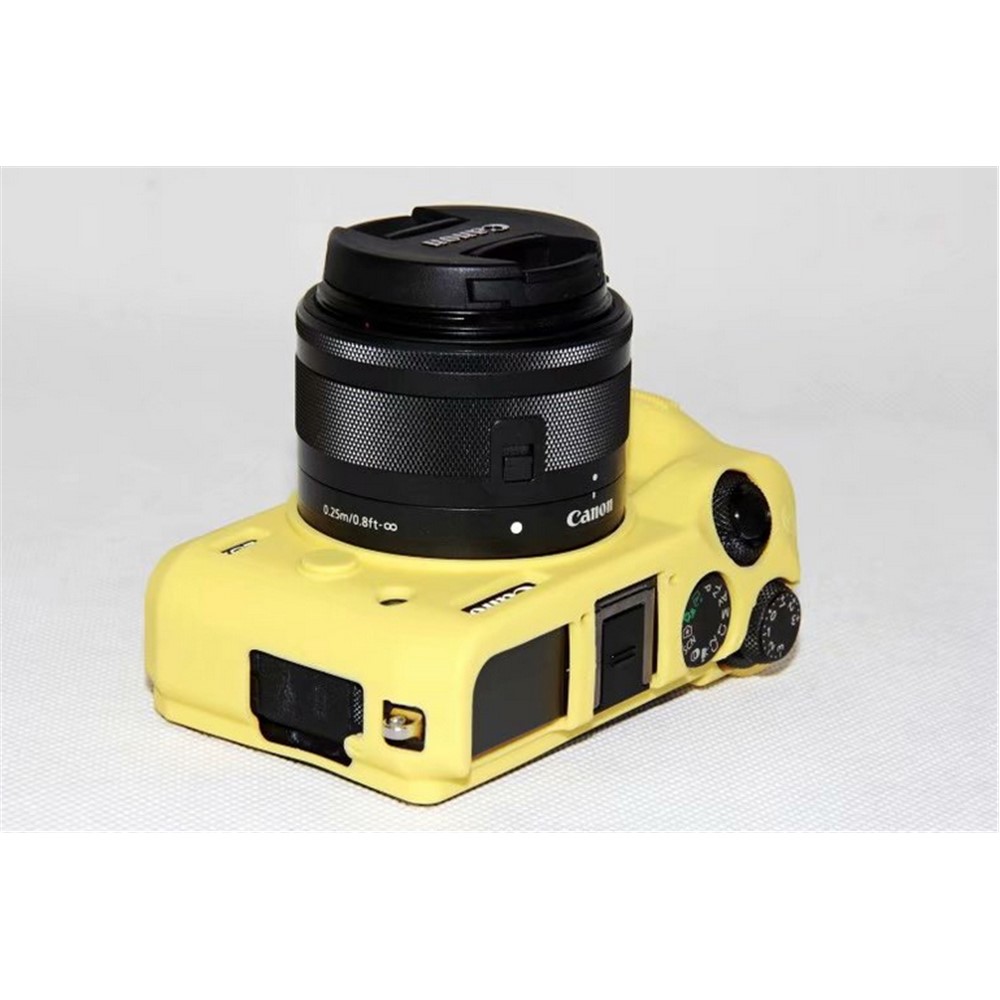 Flexible Silicone Protector Cover Case for Canon EOS M6 - Yellow-7