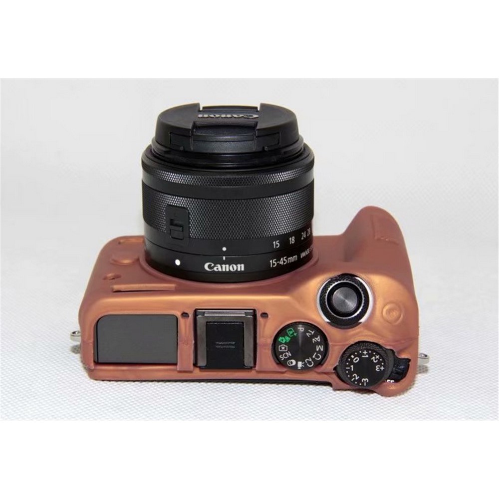 Soft Silicone Camera Case Protective Cover for Canon EOS M6 - Coffee-3