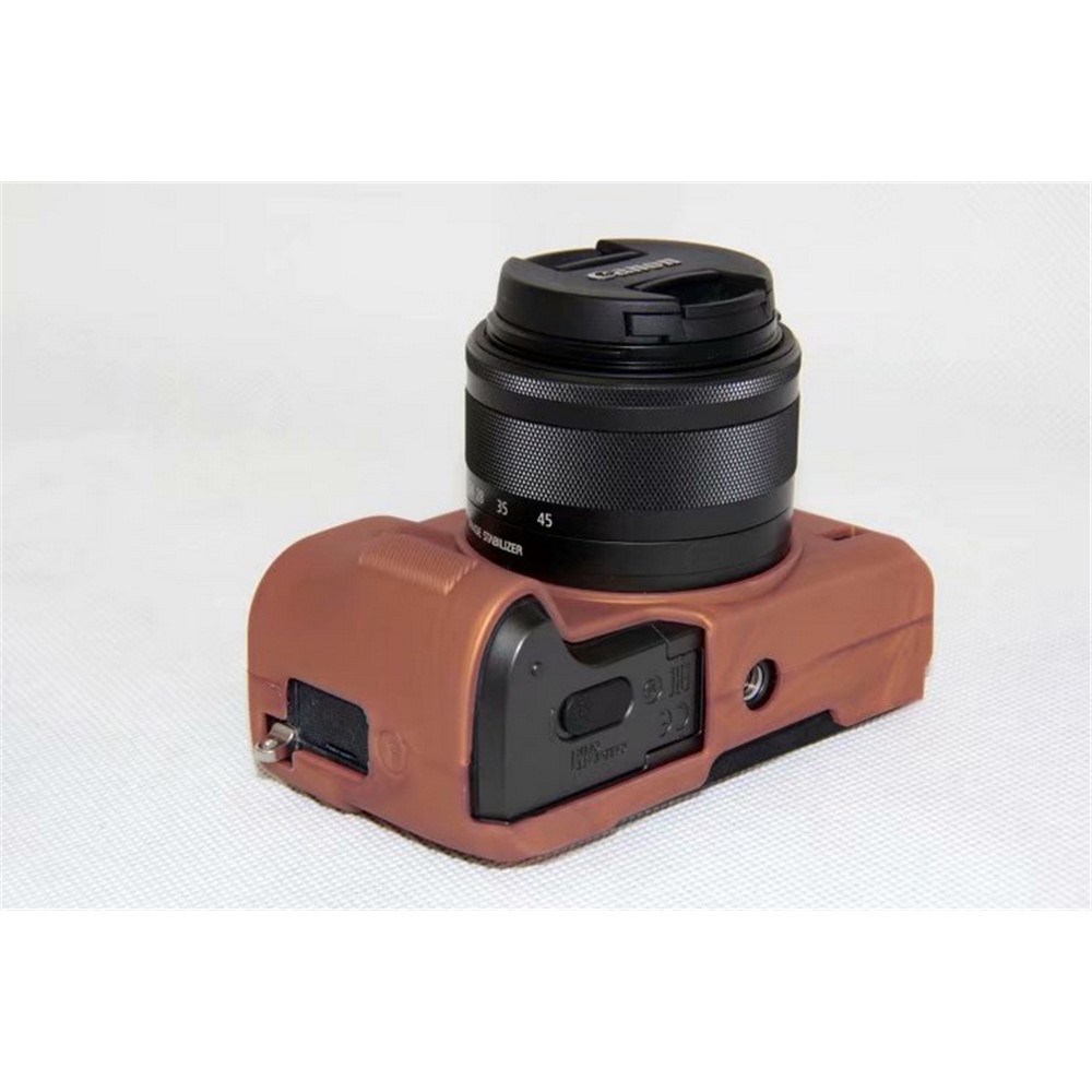 Soft Silicone Camera Case Protective Cover for Canon EOS M6 - Coffee-5