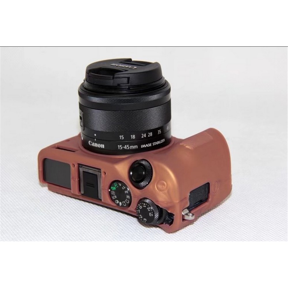 Soft Silicone Camera Case Protective Cover for Canon EOS M6 - Coffee-6