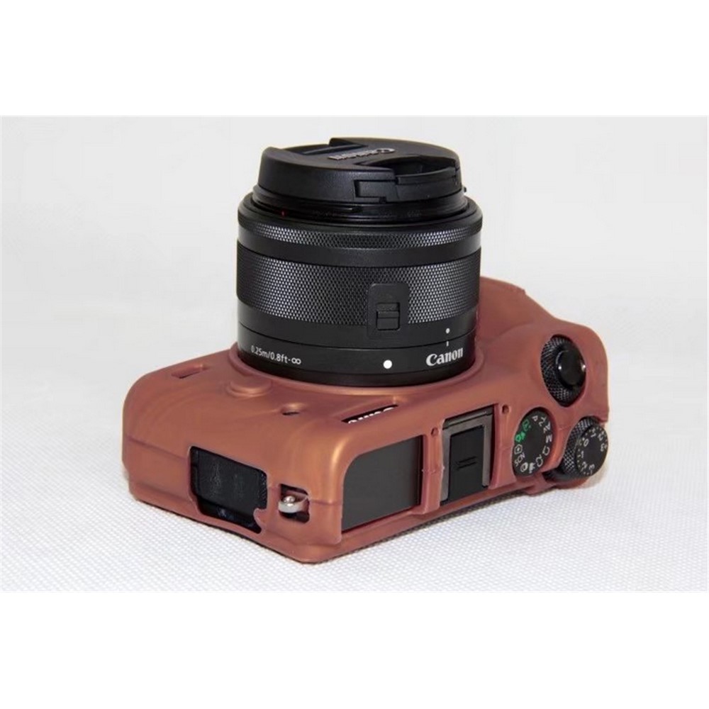 Soft Silicone Camera Case Protective Cover for Canon EOS M6 - Coffee-7