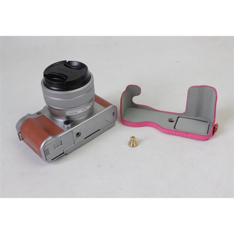 PU Leather Half Cover Bag for Fujifilm X-A5 Digital Camera - Rose-3