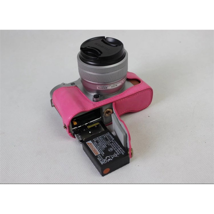 PU Leather Half Cover Bag for Fujifilm X-A5 Digital Camera - Rose-4