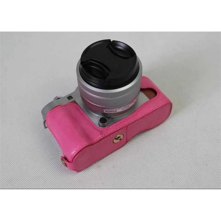 PU Leather Half Cover Bag for Fujifilm X-A5 Digital Camera - Rose-6