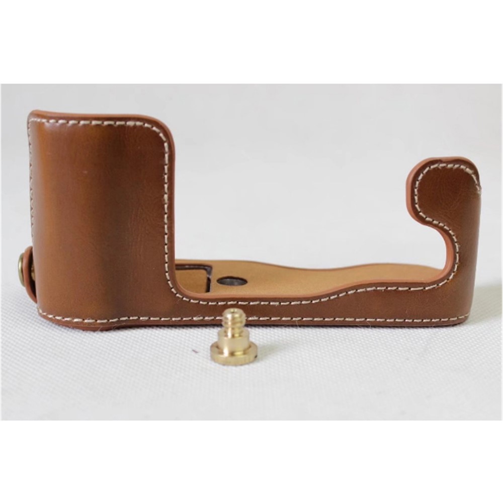 PU Leather Half Shell Bag for Fujifilm X-A5 Digital Camera - Brown-1