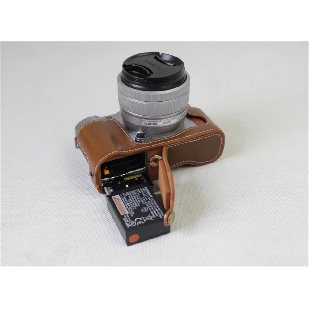 PU Leather Half Shell Bag for Fujifilm X-A5 Digital Camera - Brown-5