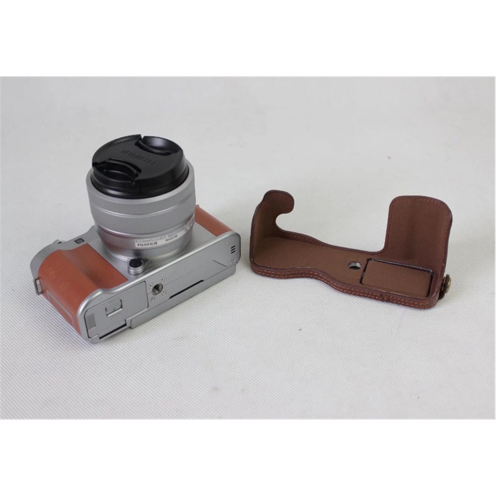 PU Leather Half Protective Case Bag for Fujifilm X-A5 Digital Camera - Coffee-3