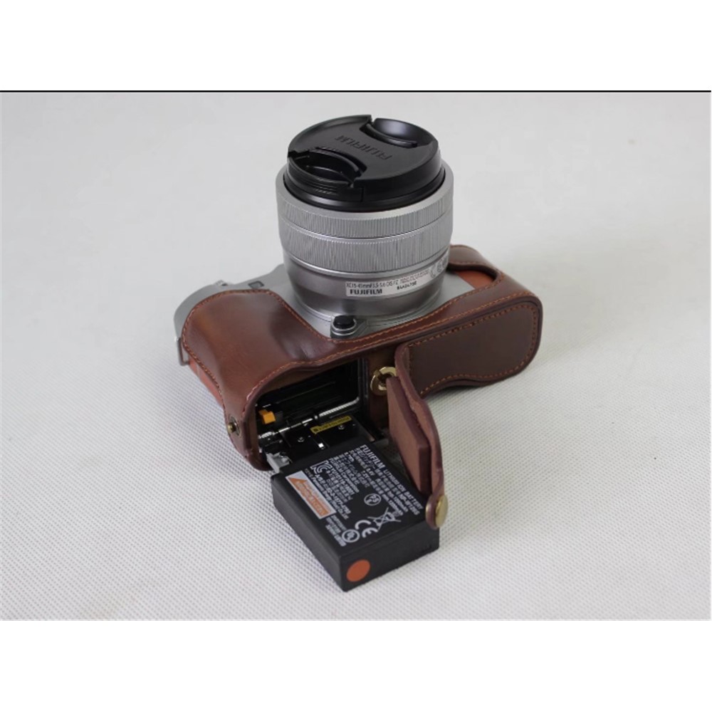PU Leather Half Protective Case Bag for Fujifilm X-A5 Digital Camera - Coffee-4