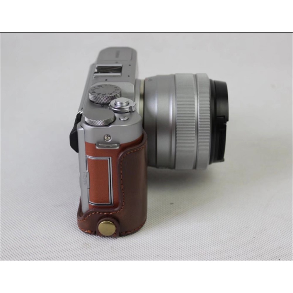 PU Leather Half Protective Case Bag for Fujifilm X-A5 Digital Camera - Coffee-7