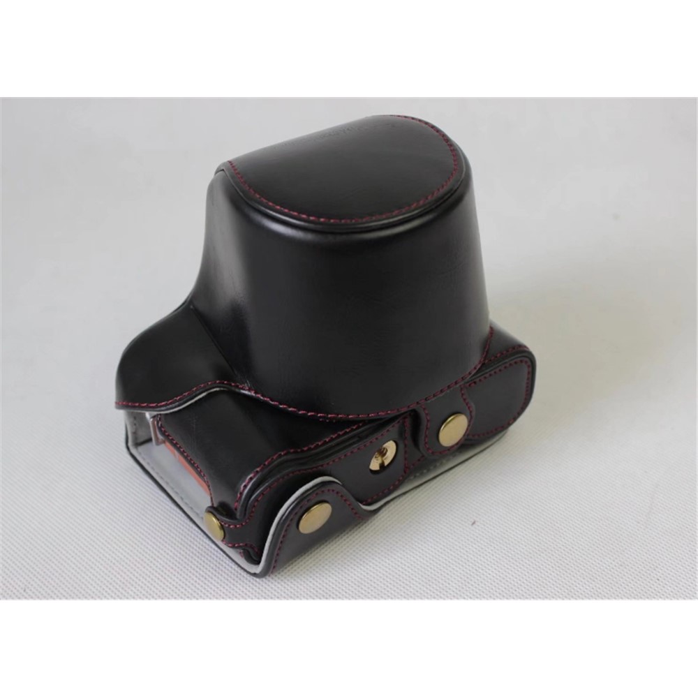 PU Leather Protective Case + Strap + Camera Lens Bag for Fujifilm XA5 XA20 Camera - Black-16