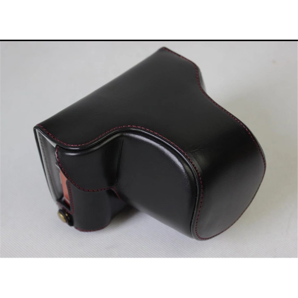 PU Leather Protective Case + Strap + Camera Lens Bag for Fujifilm XA5 XA20 Camera - Black-2