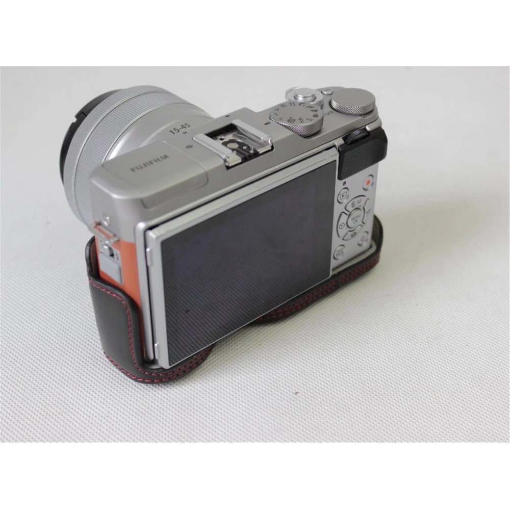 PU Leather Protective Case + Strap + Camera Lens Bag for Fujifilm XA5 XA20 Camera - Black-7