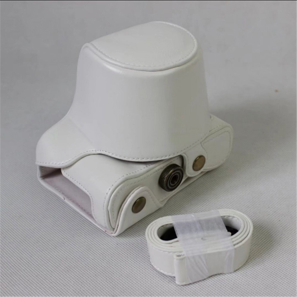 PU Leather Camera Protection Cover + Strap for Fujifilm XA5 (15-45mm) - White-1