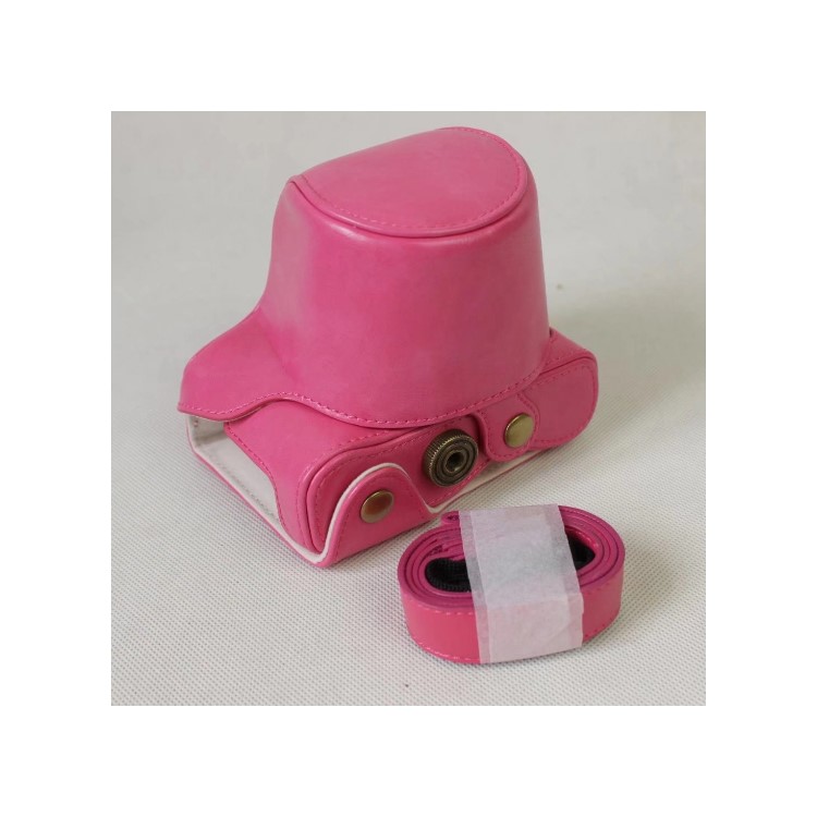 PU Leather Camera Protection Shell + Strap for Fujifilm XA5 (15-45mm) - Rose-1