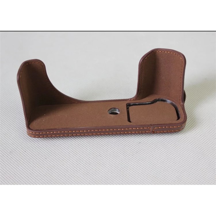 PU Leather Protection Pouch Case + Strap + Camera Lens Bag for Canon Powershot G1XIII - Coffee-3