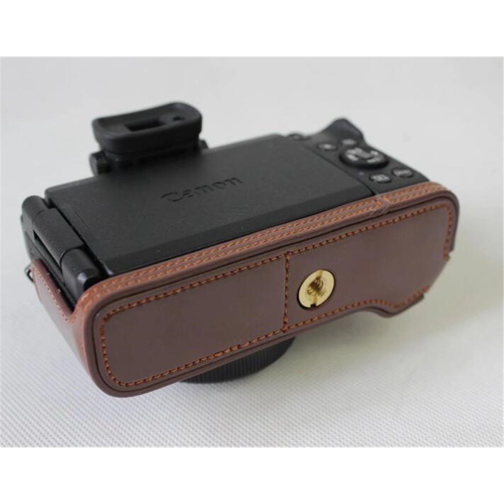 PU Leather Half Camera Protective Bag for Canon Powershot G1XIII - Coffee-8