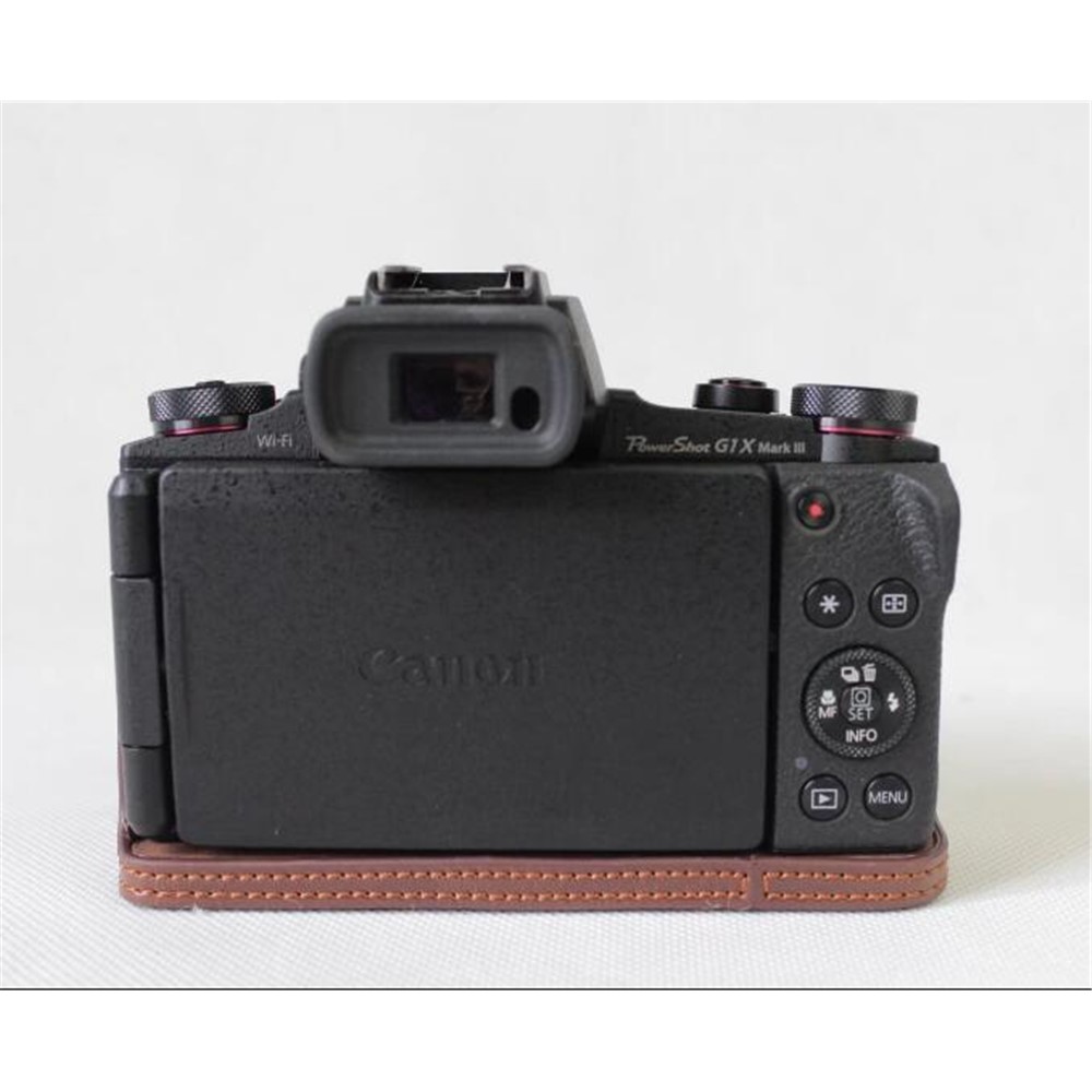 PU Leather Half Camera Protective Bag for Canon Powershot G1XIII - Coffee-9