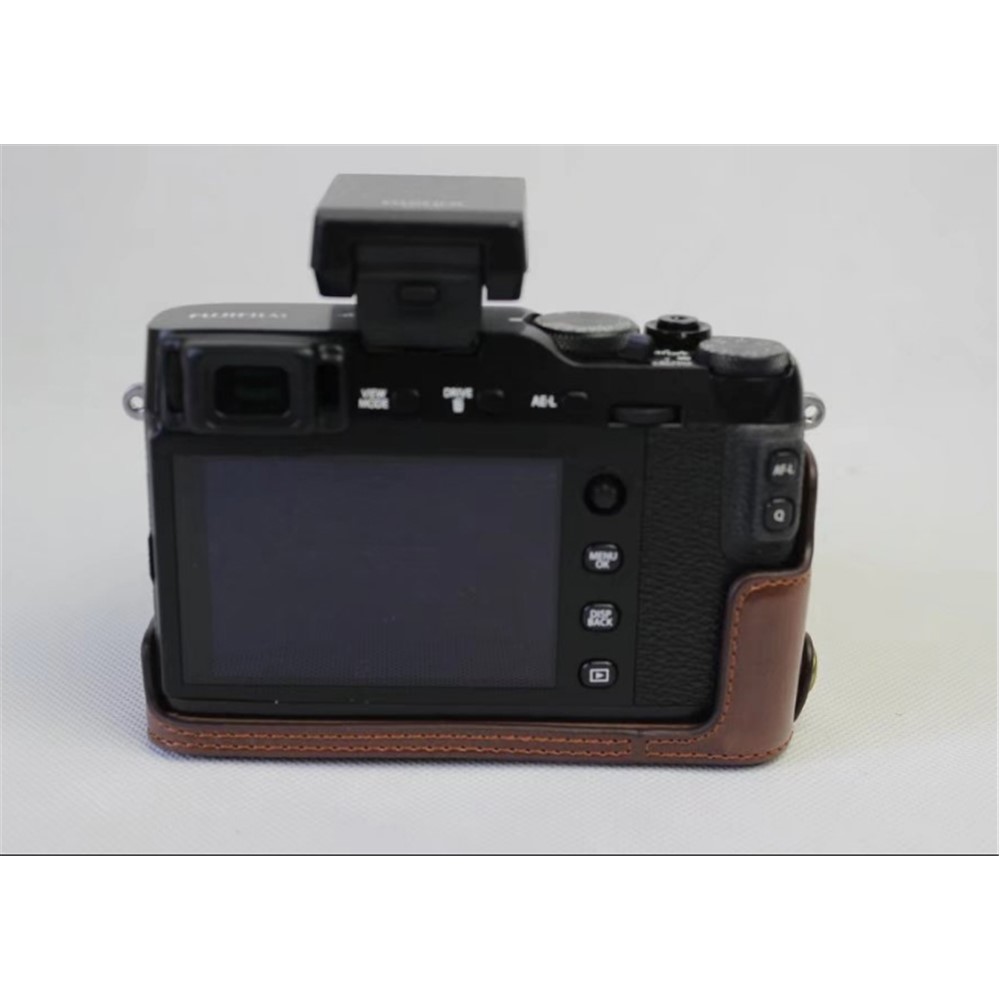 PU Leather Half Bottom Camera Protective Shell for Fujifilm X-E3 - Coffee-8