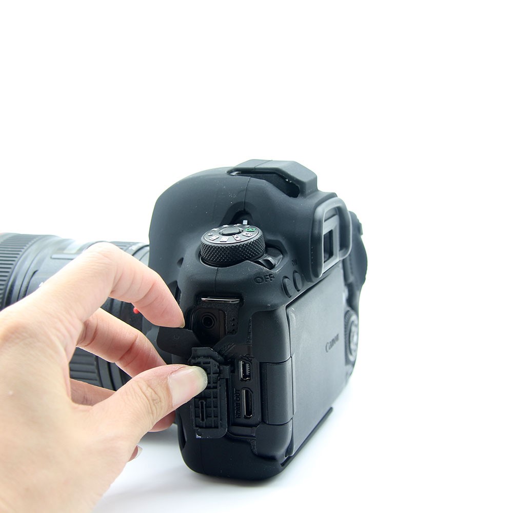 Cubierta Protectora De Silicona Flexible Para Canon EOS 6D Mark II - Negro