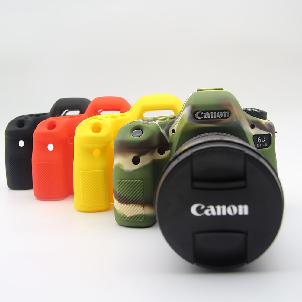 Custodia Protettiva In Silicone Flessibile Per Canon EOS 6D Mark II - Nero