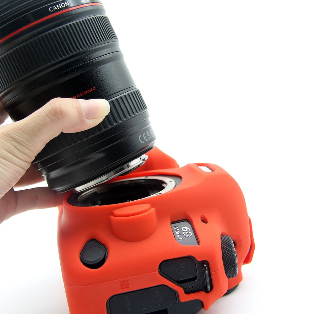 Caso de Proteção de Silicone Suave Para Canon EOS 6D Mark II - Vermelho-12