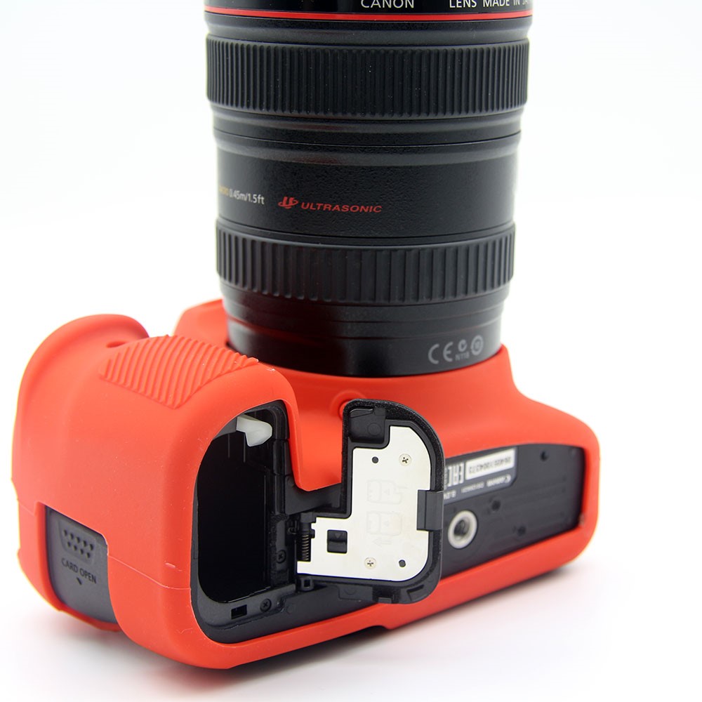 Caso de Proteção de Silicone Suave Para Canon EOS 6D Mark II - Vermelho-5