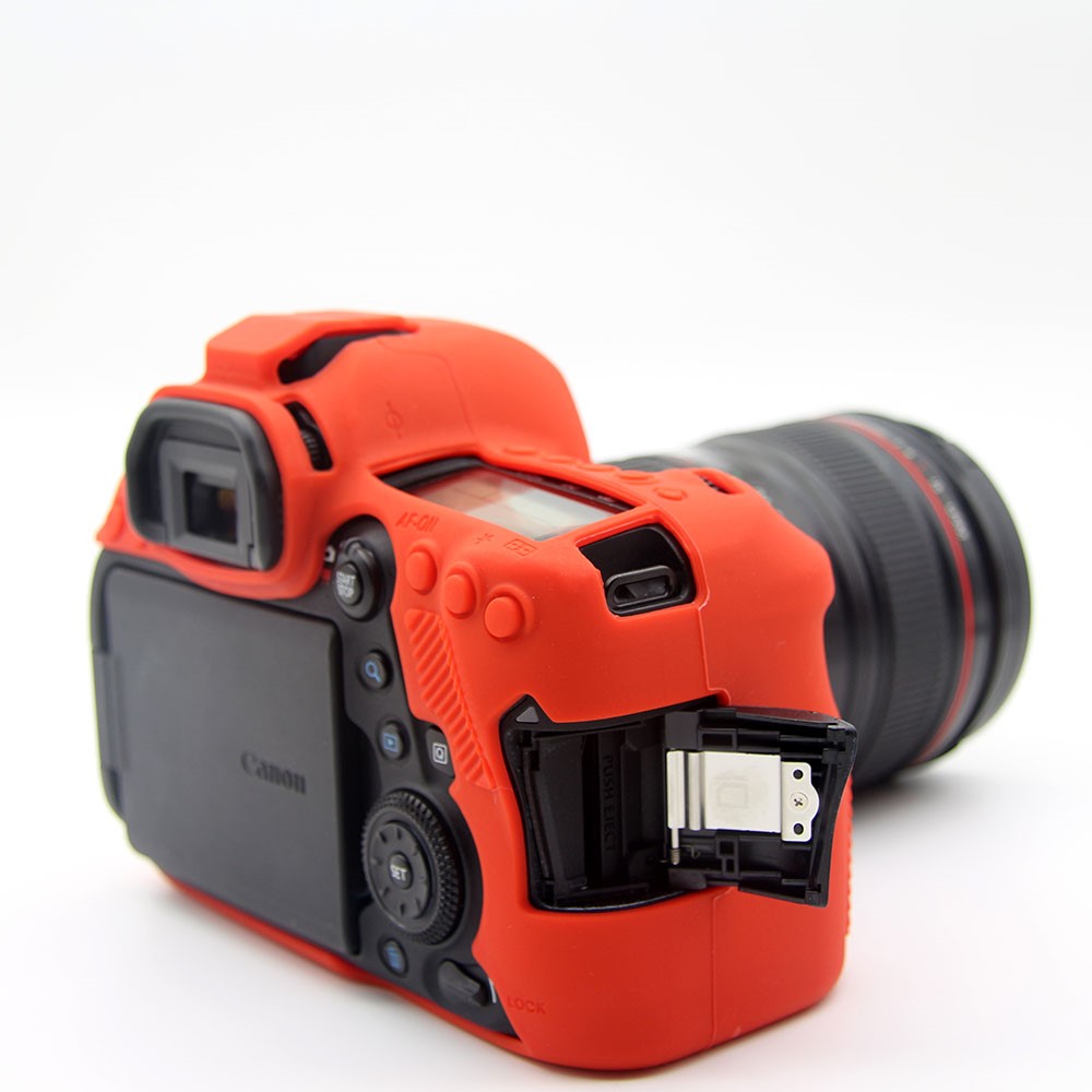 Caso de Proteção de Silicone Suave Para Canon EOS 6D Mark II - Vermelho-6