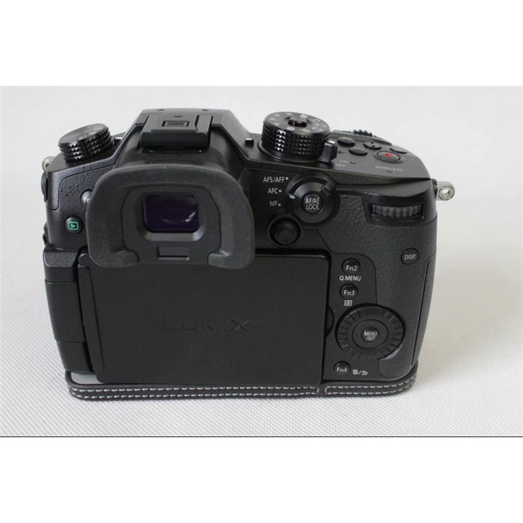 Genuine Leather Half Camera Case Bag Cover Protector for Panasonic DMC-GH5GK / GH5 Camera - Black-5
