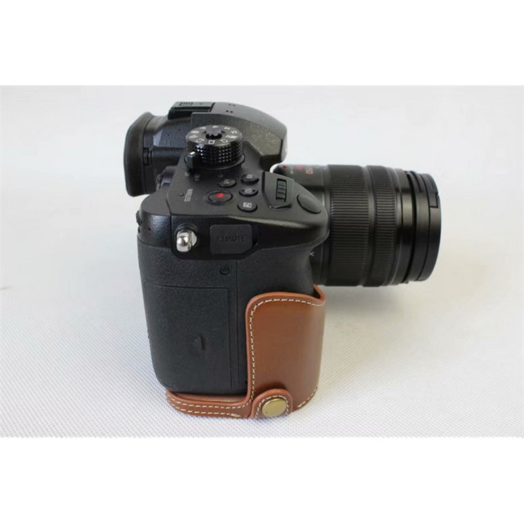 PU Leather Half Camera Case Bag for Panasonic DMC-GH5GK - Brown-3