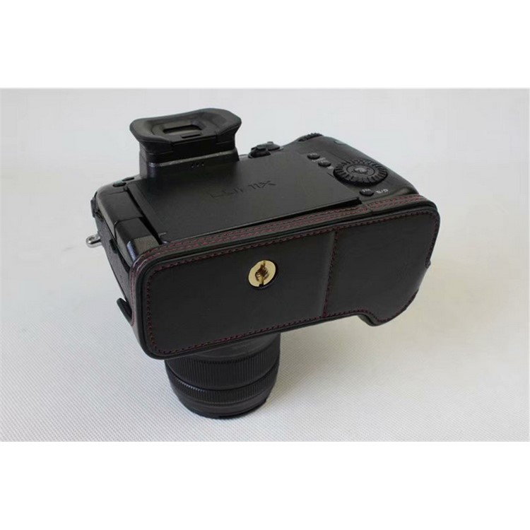 PU Leather Half Camera Case Pouch for Panasonic DMC-GH5GK - Black-7