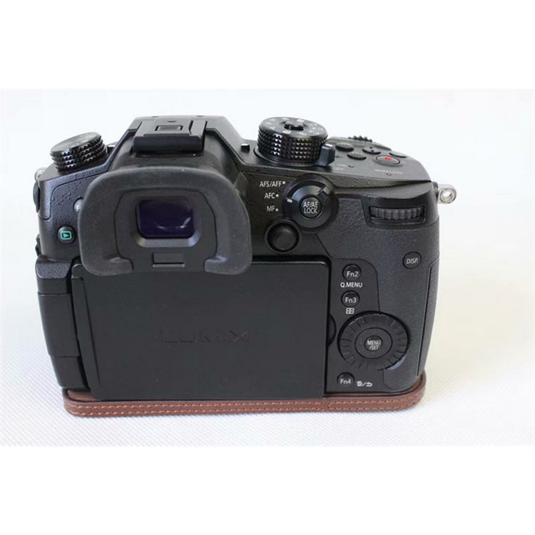 PU Leather Half Camera Protective Case for Panasonic DMC-GH5GK - Coffee-5