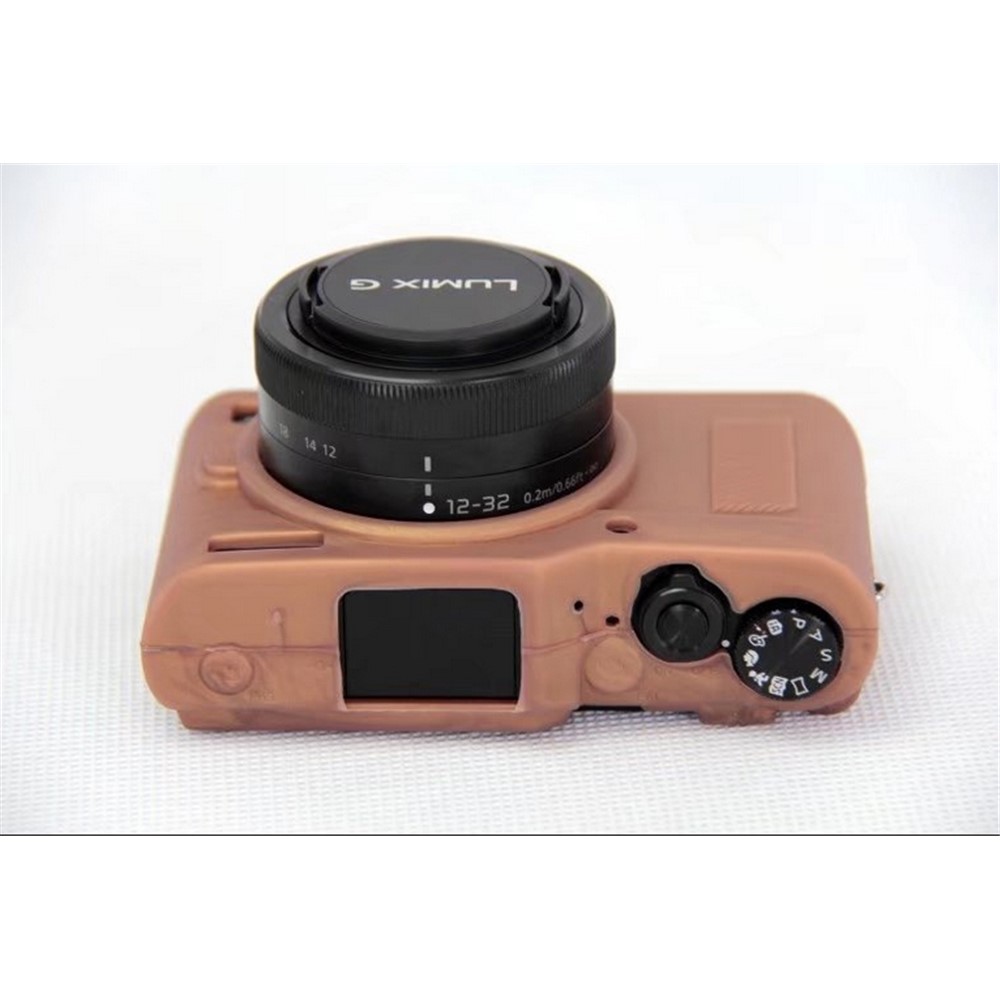 For Panasonic DC-GF9KGK/Lumix DMC-GF9 Silicone Case Protection Flexible Case - Coffee-4