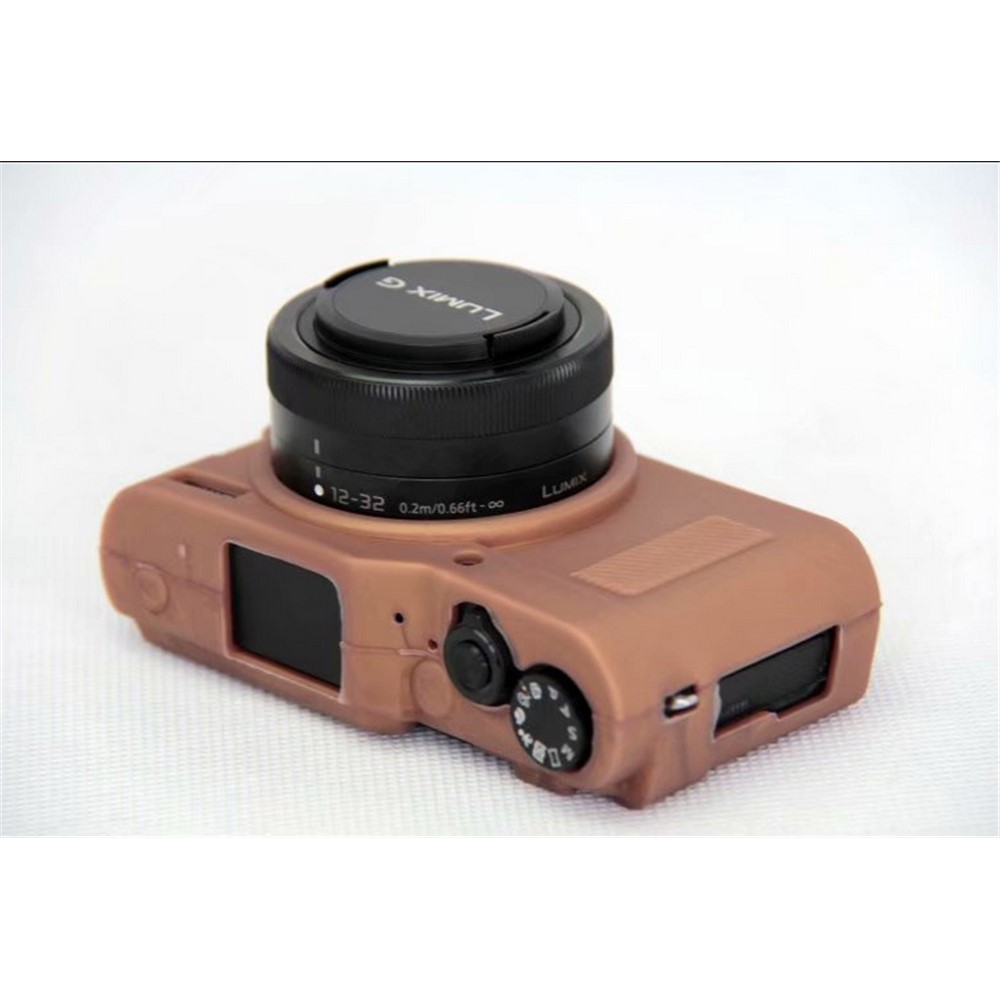 For Panasonic DC-GF9KGK/Lumix DMC-GF9 Silicone Case Protection Flexible Case - Coffee-6