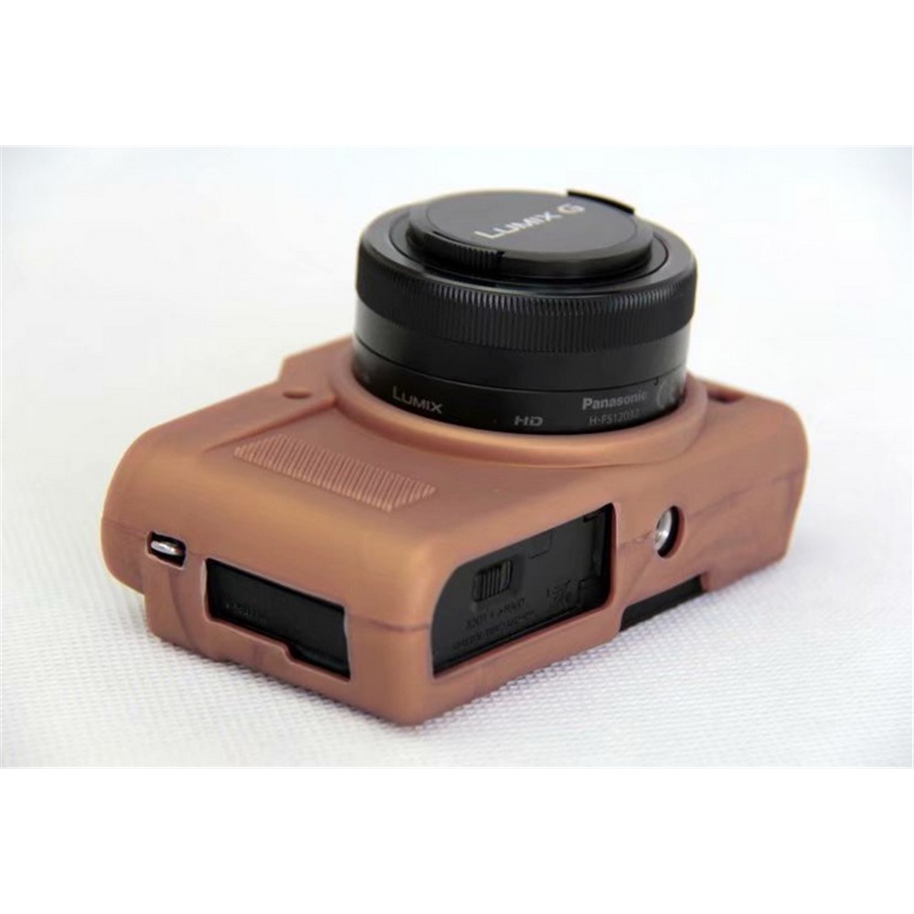For Panasonic DC-GF9KGK/Lumix DMC-GF9 Silicone Case Protection Flexible Case - Coffee-7