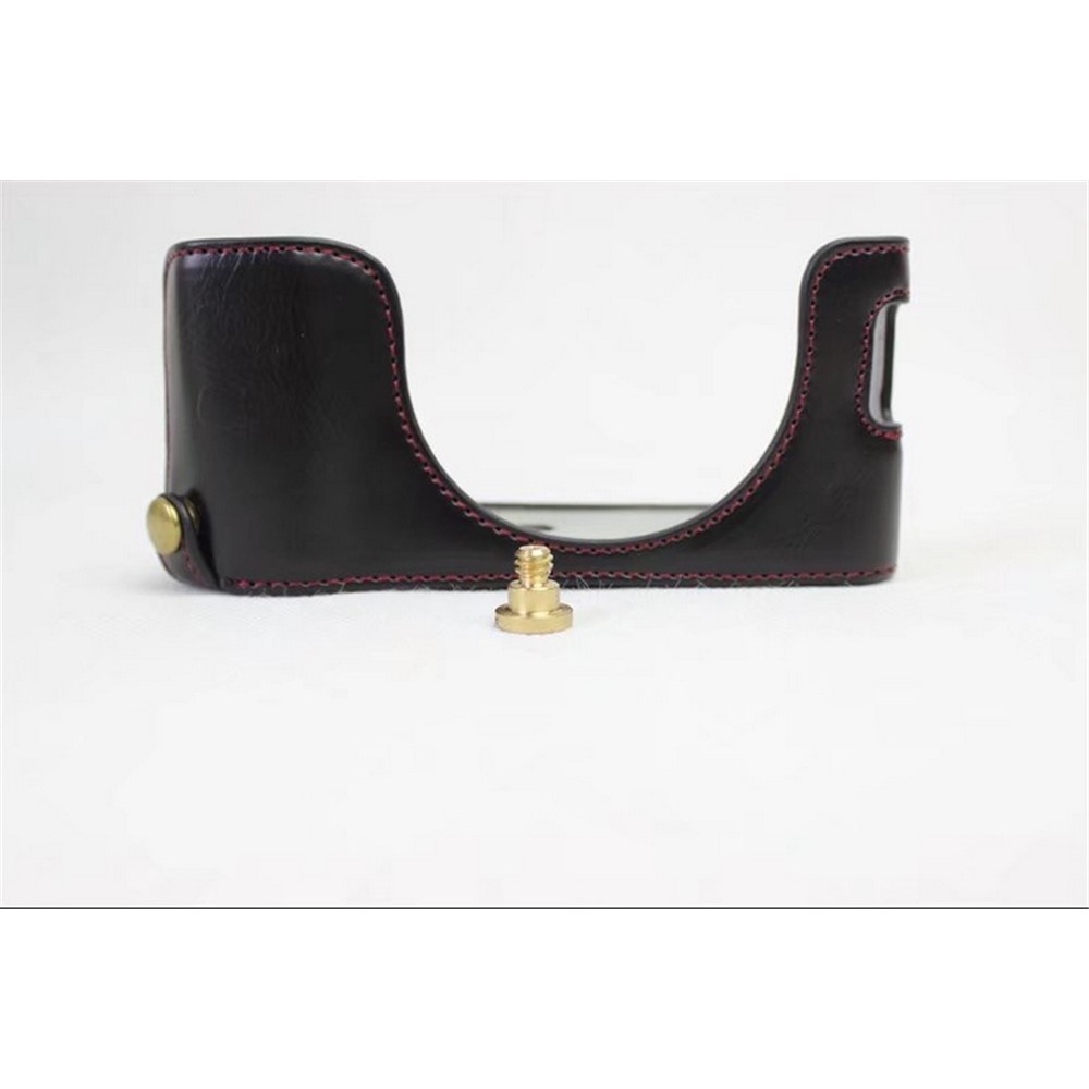 PU Leather Half Camera Case for Fujifilm X100F - Black-11