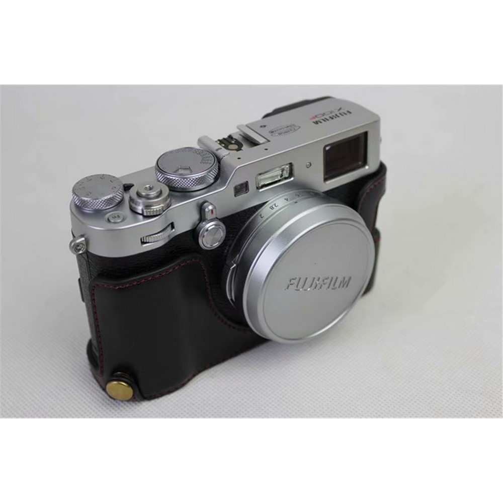 PU Leather Half Camera Case for Fujifilm X100F - Black-2