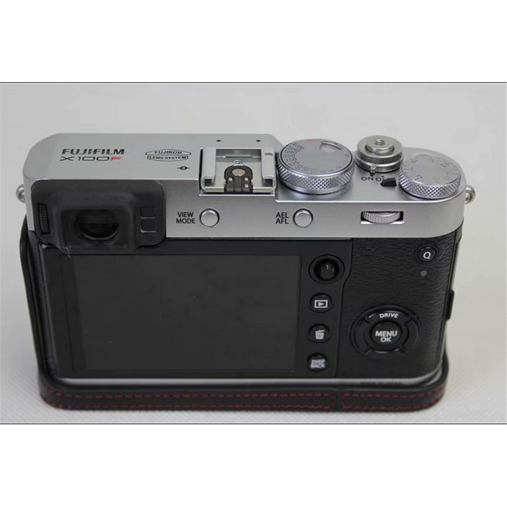 PU Leather Half Camera Case for Fujifilm X100F - Black-8