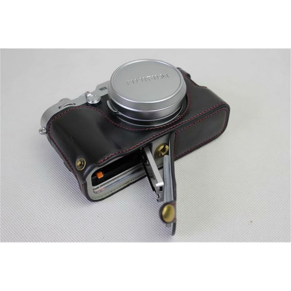 PU Leather Half Camera Case for Fujifilm X100F - Black-9