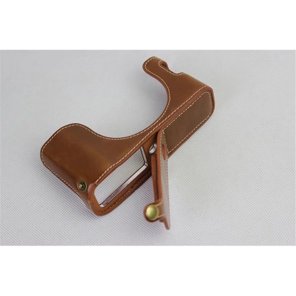 PU Leather Half Camera Protection Cover for Fujifilm X100F - Brown-11