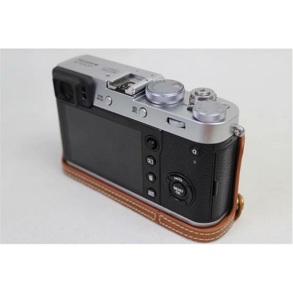 PU Leather Half Camera Protection Cover for Fujifilm X100F - Brown-4