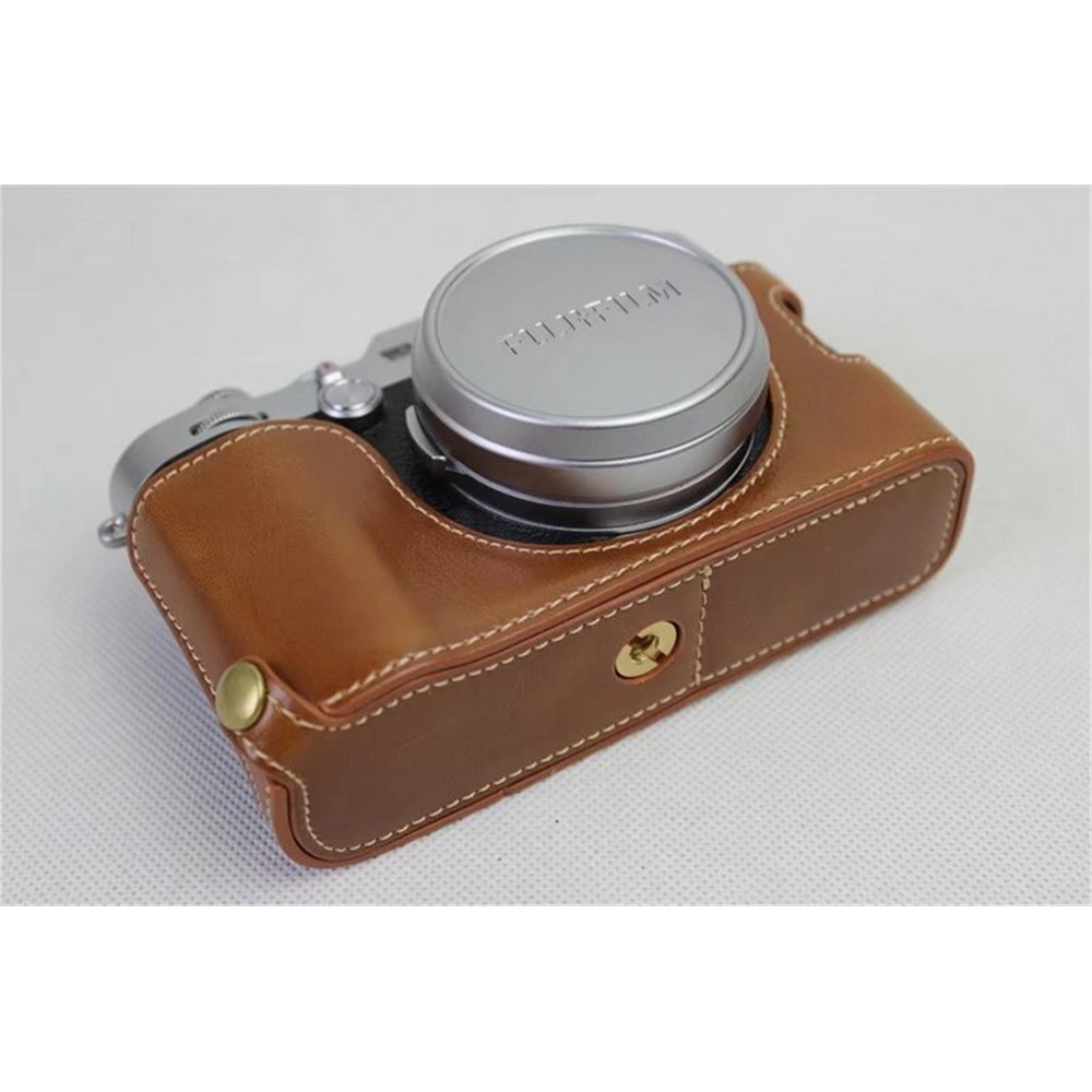 PU Leather Half Camera Protection Cover for Fujifilm X100F - Brown-6