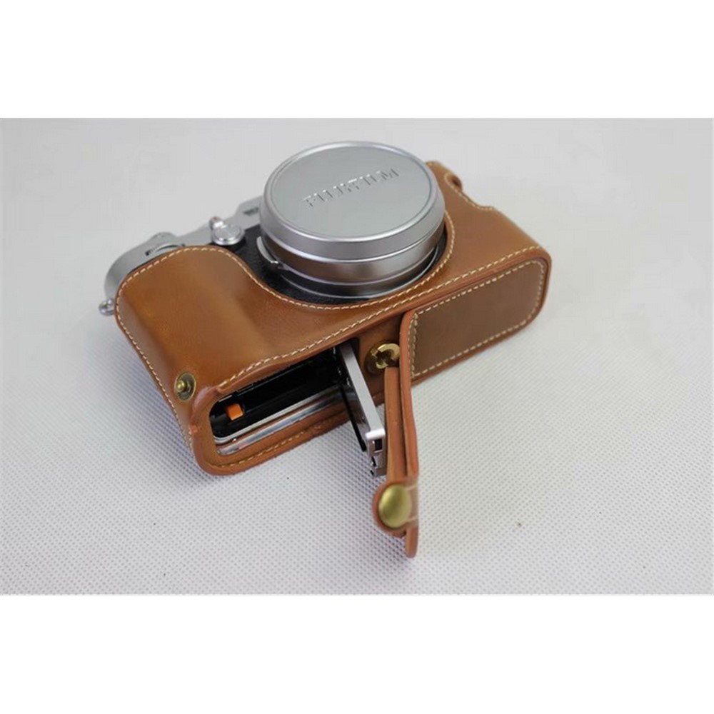 PU Leather Half Camera Protection Cover for Fujifilm X100F - Brown-8