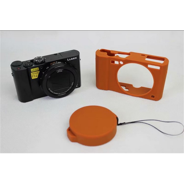 Flexible Silicone Protective Camera Skin Case Cover for Panasonic DMC-LX10 - Brown-12