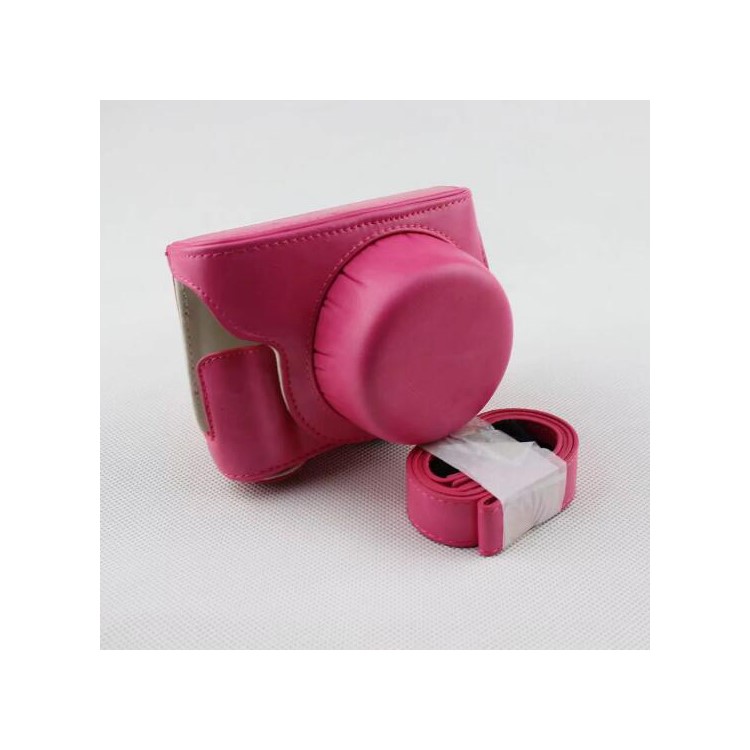 Rose - PU Leather Camera Protective Cover + Strap for Panasonic GF7/GF8/GF9/GF10-1